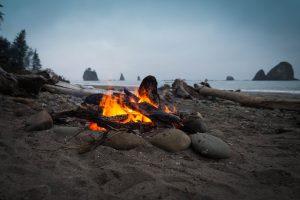 ash beach bonfire campfire